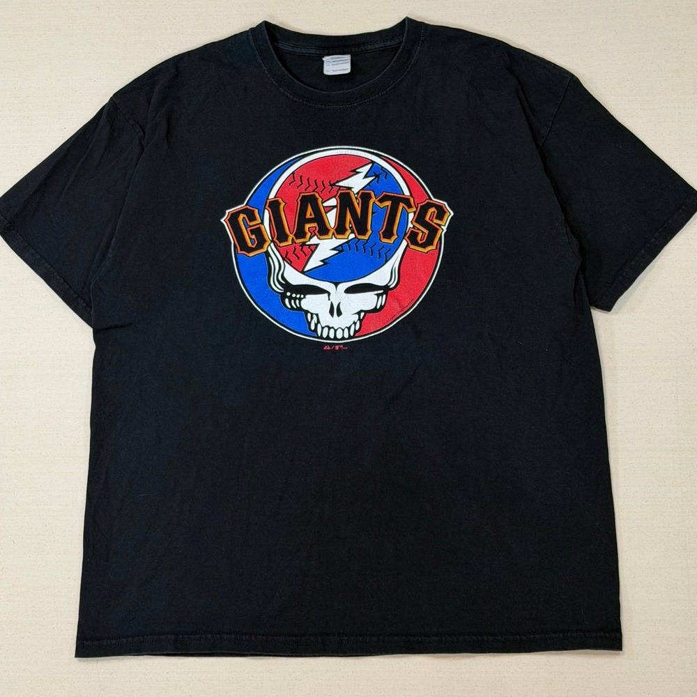 San Francisco Giants Grateful Dead Steal Your Face Shirt Black XL 2010 y2k